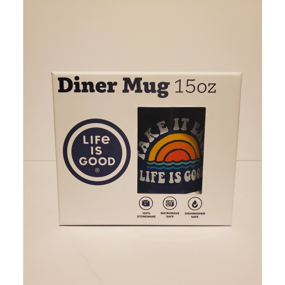 Life is Good 15oz Stone wear Diner Mug New in Box Sealed NWT